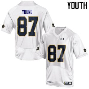 Notre Dame Fighting Irish Youth Michael Young #87 White Under Armour Authentic Stitched College NCAA Football Jersey QSL7499PX